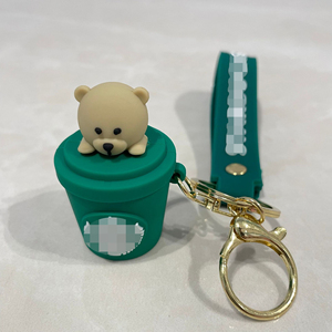3D PVC cao su gấu Keychain phim hoạt hình băng gấu Keychain quyến rũ dễ thương Starbuck gấu Móc chìa khóa - Product Image 5