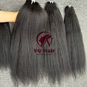 Yaki Straight Bundles de cheveux bruts Extensions de cheveux humains Vietnamien Kinky Cheveux raides Double dessiné Pleine cuticule alignée - Product Image 1