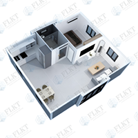 Maison conteneur extensible FLKT avec fenêtre panoramique, étanche et ignifuge, garantie 2 ans, directement de l'usine, pour un espace de vie moderne