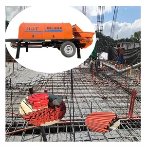 Mini dizel taşınabilir beton teslimat pompası kamyon monte çimento pompası kauçuk conta boru beton pompası