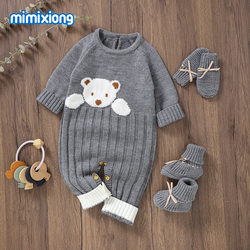 ORANGLES Mimixiong New Arrival OEKO-TEX Knitted Baby Romper – Newborn & Toddler Hoodie Jumpsuit Clothes - angled perspective - Image 4 of 4 | excellent for daily use | New York | Free Shipping ORANGLES