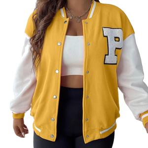 Chaqueta de béisbol Letterman/Varsity de la mejor calidad para mujer, chaqueta de tela de estilo deportivo hecha a medida, botones de brazo de cuero, estampado de lana - Product Image 1
