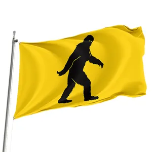 Bandera Bigfoot personalizada 3*5 pies 100% poliéster impresión a doble cara color brillante bandera de Pie Grande