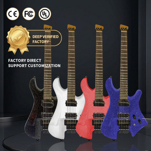 Guitarra Eléctrica Moderna sin Cabezal de 6 Cuerdas con Pastillas H-H, Puente Tremolo, Acabado Brillante, Logotipo Personalizado, Venta al por Mayor de Fábrica OEM - Product Image 1