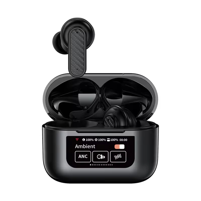 YW08 TWS ANC Earbuds Multi-Function Smart Touch Color Screen Digital Display ENC Noise Reduction In-Ear Wireless Headphones