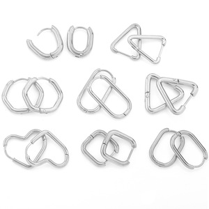 Geometric Stainless Steel Ear <b>Cuffs</b> Irregular Shapes Heart Oval Triangular Unisex Fashion <b>Earrings</b> - Product Image 5