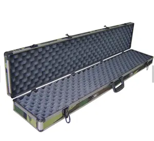 Estuche de herramientas de aluminio resistente al agua Mango de metal Caja vacía para sostener Golf o herramientas deportivas Estuche de pistola de aluminio duro largo Estuche para instrumentos