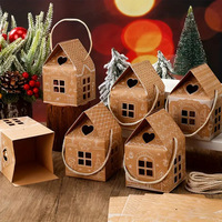 Boîte à bonbons en papier kraft de style nouveau pour Noël, boîte à biscuits, boîte à pâtisserie, emballage cadeau transfrontalier
