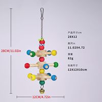 Jouets écologiques pour oiseaux Willoughby WY-10 : Perles en bois rotatives colorées pour le divertissement et le soulagement de l'ennui des perroquets
