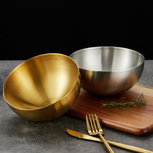 Restaurant Haushalt Große Gold Edelstahl Obsts alat Suppe Schüssel Set zum Servieren - Product Image 5