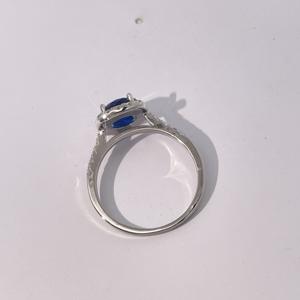 Anillo Halo con Zafiro Azul Chapado en Cobre Vintage de Tianyu Gems para Mujer, Joyería de Compromiso de Moda - Product Image 3