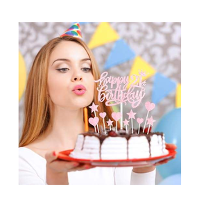 Décoration de gâteau Joyeux 5ème Anniversaire avec des décorations de cupcakes en forme d'étoile scintillante pour la fête de naissance ou l'anniversaire de bébé - Product Image 4