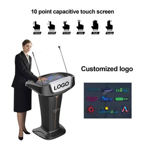 Podio Inteligente Portátil con Pantalla Táctil Ajustable y Soporte de Piso para Presentaciones Multimedia en Escuelas y Empresas - Product Image 1