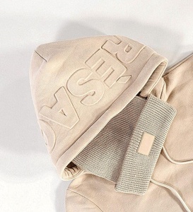 High Quality French Terry Oversized Pullover <strong>Hoodie</strong> 100% Cotton Heavyweight <strong>Hoodie</strong> Custom Logo 3D Embossed <strong>Hoodie</strong> - Product Image 3