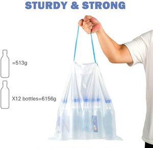 ถุงขยะขนาด 4 แกลลอน 60 ใบ สำหรับห้องน้ำ ห้องครัว ห้องนอน สำนักงาน ไม่มีกลิ่น ถุงขยะขนาดเล็ก สีขาว 4 แกลลอน - Product Image 5