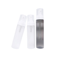 Bouteille en plastique transparente mate de 100 ml, 200 ml, 4 oz, 5 oz avec bouchon transparent et pompes à mousse blanches