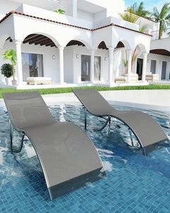 Chaise longue <span class=keywords><strong>de</strong></span> piscine d'extérieur, chaise longue <span class=keywords><strong>de</strong></span> piscine avec dossier inclinable pour le bord <span class=keywords><strong>de</strong></span> la piscine, la cour, le <span class=keywords><strong>jardin</strong></span> - Product Image 3