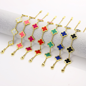 Bracelet Porte Bonheur Tressé En Cuir Avec Trèfle à Quatre Feuilles | Chakras Shop