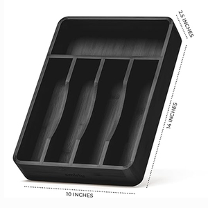 Organizer <span class=keywords><strong>per</strong></span> utensili di bambù <span class=keywords><strong>per</strong></span> cassetti della cucina utensili da cucina vassoio regolabile posate porta posate gadget divisore di stoccaggio - Product Image 3