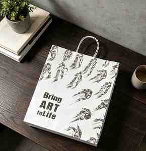 Customizable Kraft <b>Paper</b> <b>Bag</b> for <b>Gifts</b> and Rectangular Take-Away Packaging in Candy Colors with Logo - Product Image 6