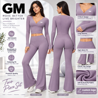 Ensemble de fitness GM, nouveau design, doux et crémeux, taille haute, séchage rapide, pour course en extérieur, tenue décontractée performante, ensemble de yoga
