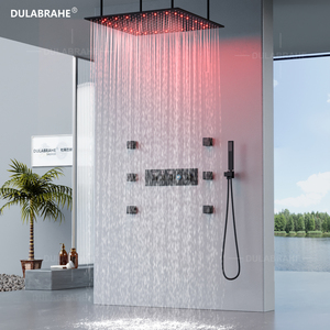 Phòng tắm Châu Âu vòi hoa sen vòi giấu tĩnh nhiệt hiển thị kỹ thuật số vòi hoa sen Mixer sang trọng Wall Mount Trần vòi hoa sen đặt - Product Image 5
