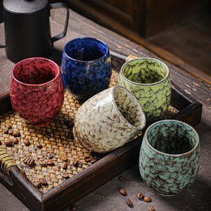 Wholesale Japanese Style Ceramic Clay Tea <b>Cups</b> <b>Sets</b> Gift Box Packaging 180ml 5 <b>Cups</b> in a Box - Product Image 3
