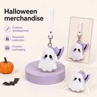 Colgante de cuero personalizado para Halloween con diseño de peluche, tamaño y patrón personalizables para compradores de marcas de etiqueta privada