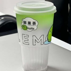 Vasos Desechables Personalizados de Plástico PET Transparente con Fondo Redondo en Forma de U con Tapas para Beber sin Pajita para Bebidas Frías - Product Image 5
