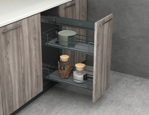 Two-Layer Narrow Hardware Storage Shelf Pull Out Shelves Steel <b>Pantry</b> Side-Mounted Kit 30kg For Base Cabinet <b>Kitchen</b> Cabinet - Product Image 2