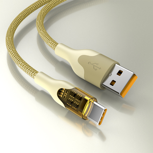 Cable de carga rápida transparente 66W tipo C 6A para teléfonos móviles y computadoras <span class=keywords><strong>Huawei</strong></span> Millet Vivo escáneres de código de barras - Product Image 3