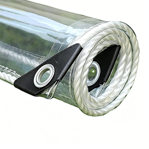 Voile d'ombrage transparente en PVC DaringFish, imperméable, épaisse, pour véranda, patio extérieur, bâche tricotée transparente et résistante à la pluie - Product Image 1