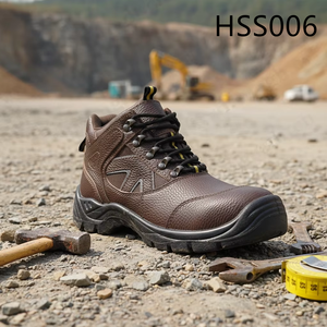 Bottes de sécurité d'extérieur en cuir imprimé brun-rouge LXG, Iron Foundry <span class=keywords><strong>Barton</strong></span>, réduisant les accidents de chute, chaussures de randonnée avec embout en acier HSS006 - Product Image 1