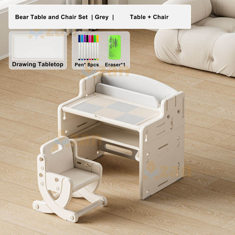 Gris-Table et chaise