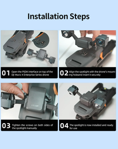 LKTOP Matrice Enterprise Spotlight, Luz de Búsqueda de Alto Brillo con Control Remoto para Cuadricópteros Matrice, Operaciones Nocturnas - Product Image 6