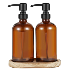 Dispensador de Sabão em Vidro Claro Grosso com Bomba de Aço Inoxidável Prata para Sabão Líquido - Product Image 3