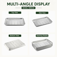 Prix d'usine, vente en gros : Plaques de cuisson jetables pour fours de boulangerie, 1/2 et 1/4, en aluminium de qualité alimentaire, peu profondes, pour biscuits