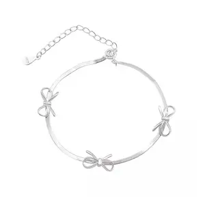 Lichte Luxe Niche Design S925 Sterling Zilveren Strik Slangbeen Armband Voor Vrouwen Premium Sense Ins Sieraden