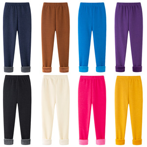 Pantalon thermique en coton pour filles, style décontracté, avec imprimé à pois, épais et chaud, pour l'hiver, vente en gros - Product Image 4