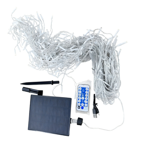 Guirlandes lumineuses LED solaires étanches IP65 pour extérieur, lumières de Noël féériques en forme de glaçons, décorations de Noël, lumières de rideau, télécommande - Product Image 5