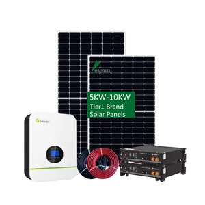 3kw 5kw 6kw 8kw 10kw太阳能电池板套件离网完整太阳能发电系统家用项目混合太阳能风力系统