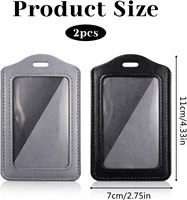 Porte-badge en cuir texturé fait main avec emplacements pour cartes de crédit pour le personnel aéroportuaire, les employés de bureau professionnels, coffret cadeau