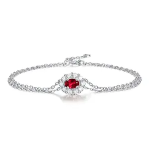 Nhà Máy Bán Hàng Trực Tiếp 18K Vàng-Mạ S925 Bạc inlay 4*6 trứng-Hình Dạng Tổng Hợp Của Ruby Đồ Trang Sức Mỹ Vòng Đeo Tay & Bangle