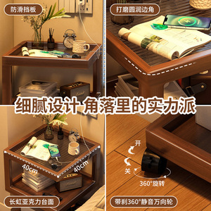 Mesita de noche sencilla y creativa para uso doméstico, sala de estar, sofá, mesa auxiliar, estante de almacenamiento, dormitorio decorativo, móvil - Product Image 3