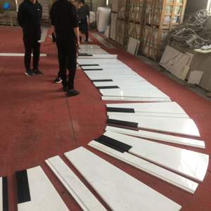 Panda bianco marmo disegno scale di marmo della metropolitana piastrelle di marmo scale pedate e alzate - Product Image 3