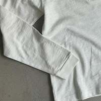 T-shirts Henley personnalisés OEM pour hommes en coton slub, à manches longues, coupe courte et ample, style décontracté léger