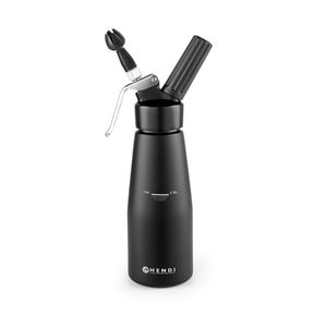 Distributeur de boissons HENDI 0,5 L noir avec fouet à crème, gamme Kitchen Line, dimensions 80x(H)260mm - Product Image 1