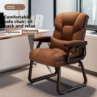 Chaise de bureau ergonomique, siège confortable de style canapé, hauteur réglable, fonction inclinable, structure en métal, luxe