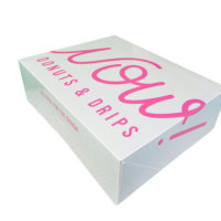 Caja de Cartón Blanca Personalizada para Empacar Postres, Caja para Pasteles y Donuts con Recubrimiento Brillante para Uso en Repostería y Venta al por Menor