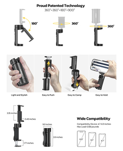 Support universel pour téléphone de voyage en avion Support pour téléphone de bureau Rotation multidirectionnelle à 360 degrés Support pour téléphone indispensable - Product Image 6